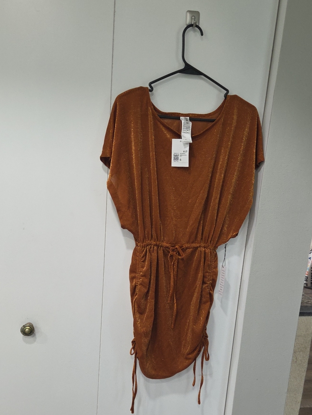 Forever 21 Metallic Rust Drawstring Swim Coverup